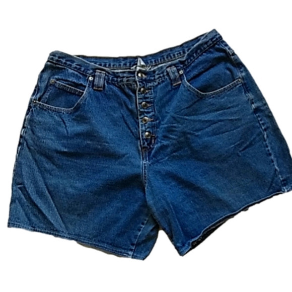 Vintage Denim Jean Shorts Button Fly High Waist High Rise Size 24 - Picture 1 of 6